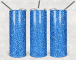 Blue Fine Glitter Sublimation Tumbler  (Choice of: Transfer or Tumbler)