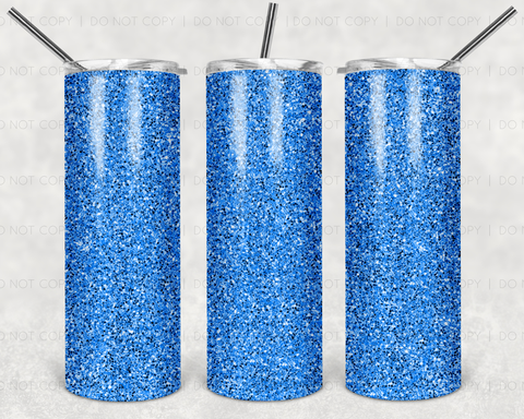 Blue Fine Glitter Sublimation Tumbler  (Choice of: Transfer or Tumbler)