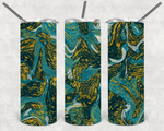 Blue Gold Marble Sublimation Tumbler  (Choice of: Transfer or Tumbler)