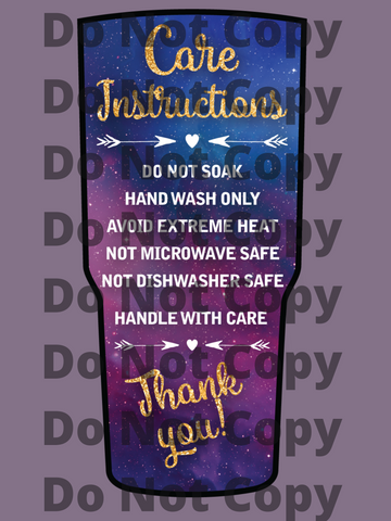 Galaxy Tumbler Care Instructions