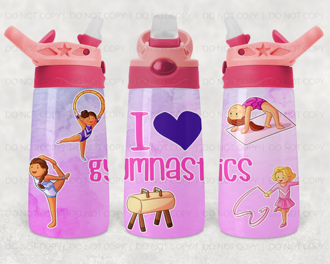 I Love Gymnastics Sublimation Tumbler Transfer