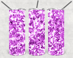 Purple Round Glitter Sublimation Tumbler Print