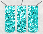 Teal Chunky Glitter Sublimation Tumbler Transfer