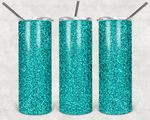 Teal Fine Glitter Sublimation Tumbler Transfer