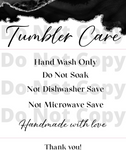 Midnight Splash Tumbler Care Card